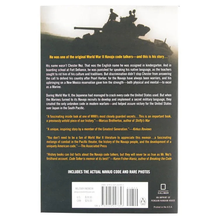 Code Talker: The First and Only Memoir By One of the Original Navajo Code Talkers of WWII back cover
