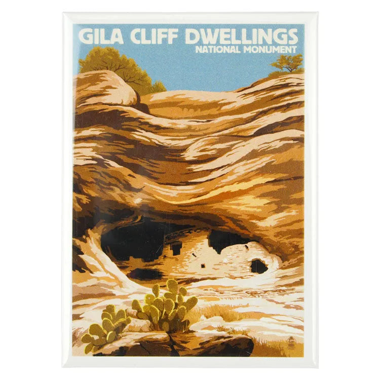 Gila Cliff Dwellings National Monument Magnet - Illustration