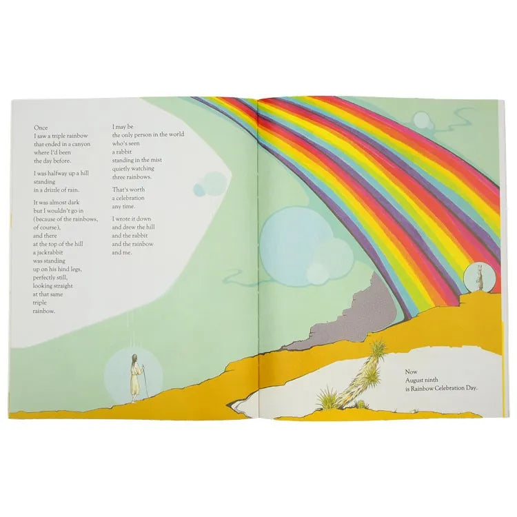 I'm In Charge of Celebrations by Byrd Bailor interior pages with colorful rainbow