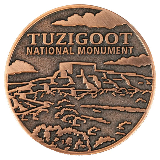 Montezuma Castle - Tuzigoot National Monument Collectible Coin showing Tuzigoot side