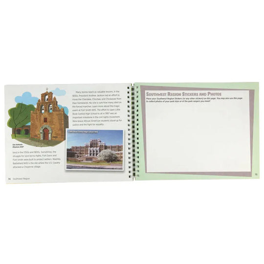 Interior pages for Southwest region stickers and photos