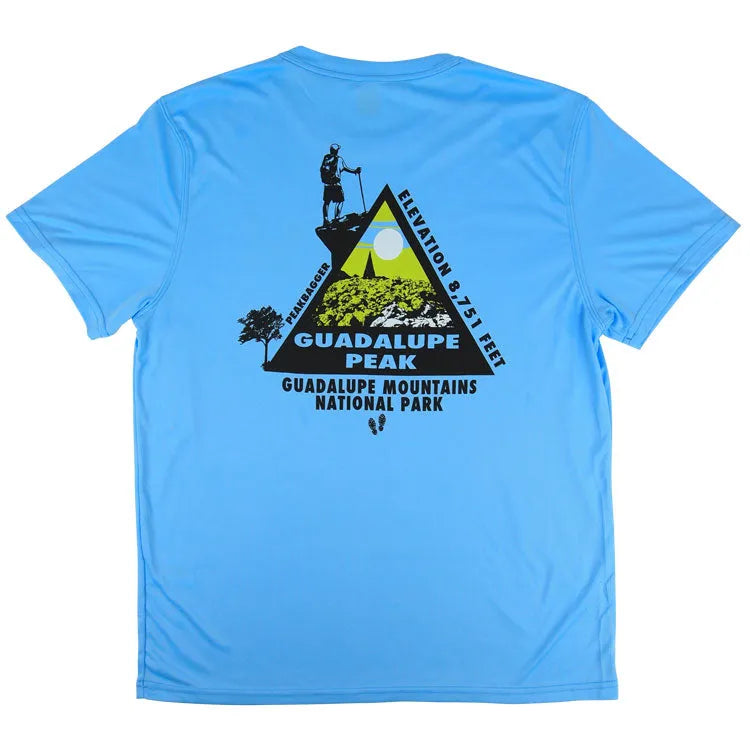 Guadalupe Mountains National Park Performance T-Shirt - Peakbagger lay flat back view