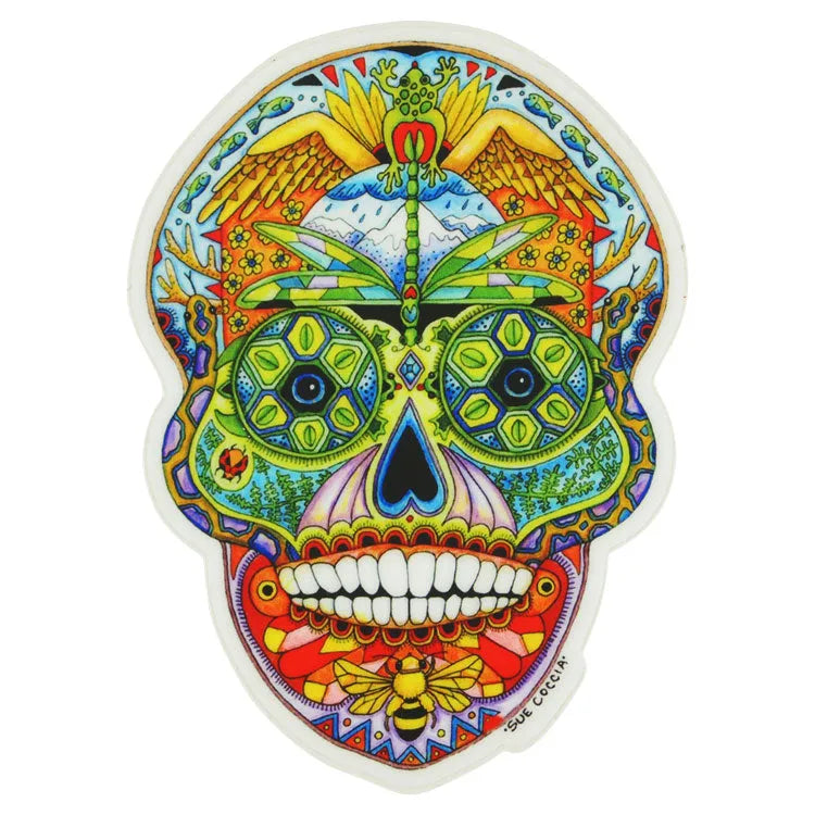 Earth Art Sugar Skull Sticker