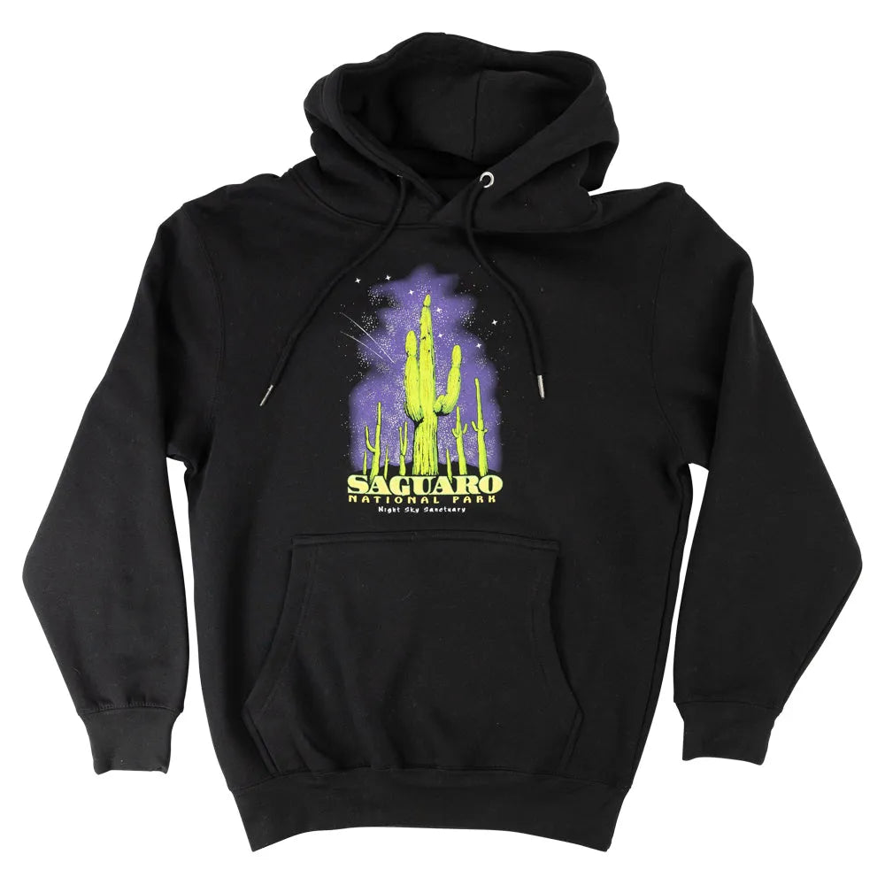 Saguaro National Park Fleece Hoodie - Night Sky front view