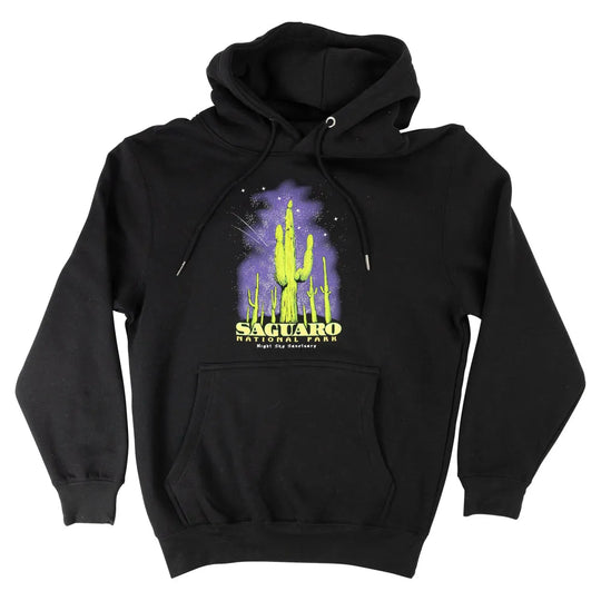 Saguaro National Park Fleece Hoodie - Night Sky front view
