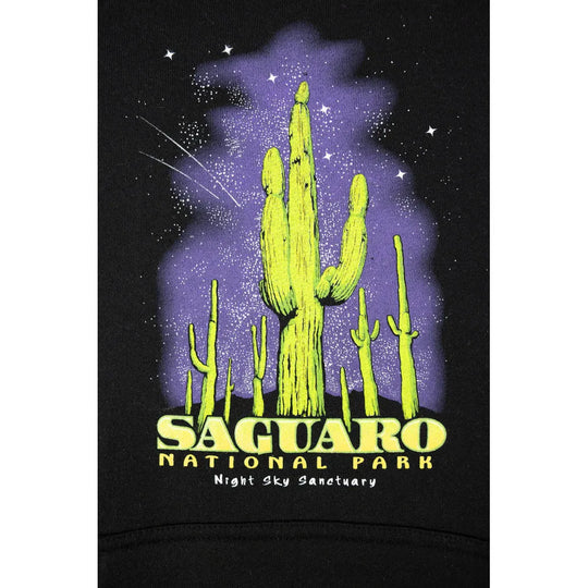 Saguaro National Park Fleece Hoodie - Night Sky logo detail
