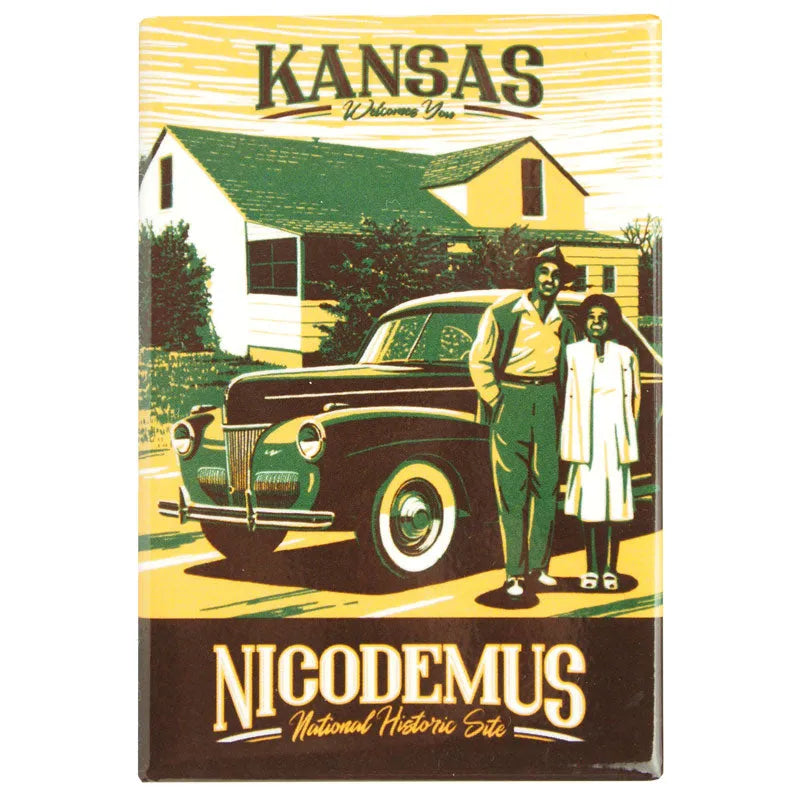 Nicodemus National Hist. Site Magnet - Retro Car