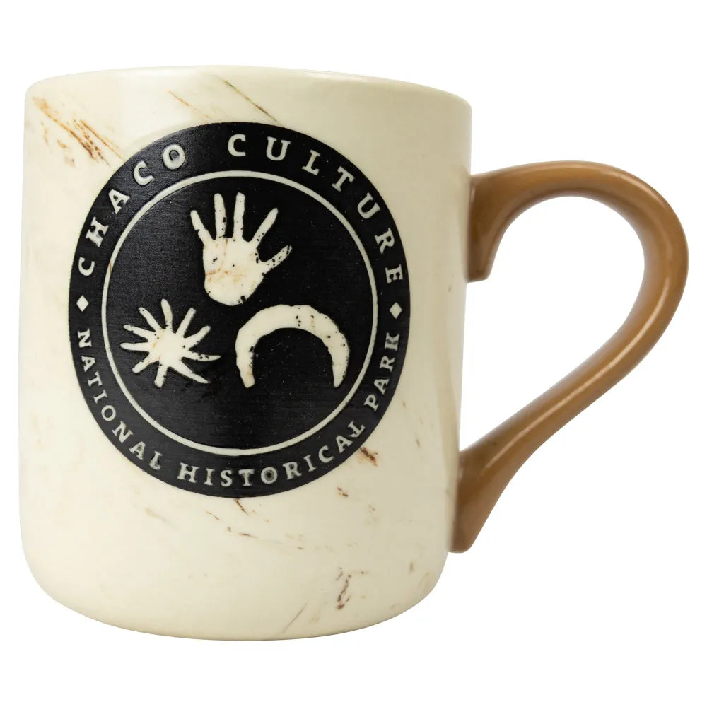 Mug with Chaco Culture National Historical Park design on a white background
