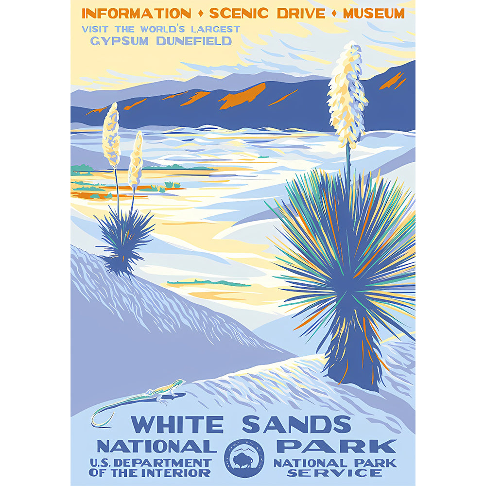 White Sands National Park WPA Style Poster