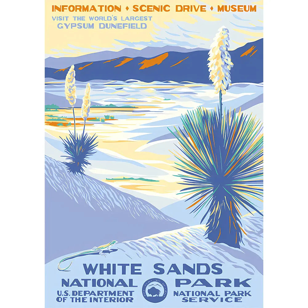 White Sands National Park WPA Style Poster