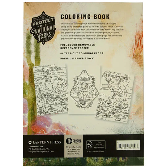 Protect Our National Parks Coloring Book back cover