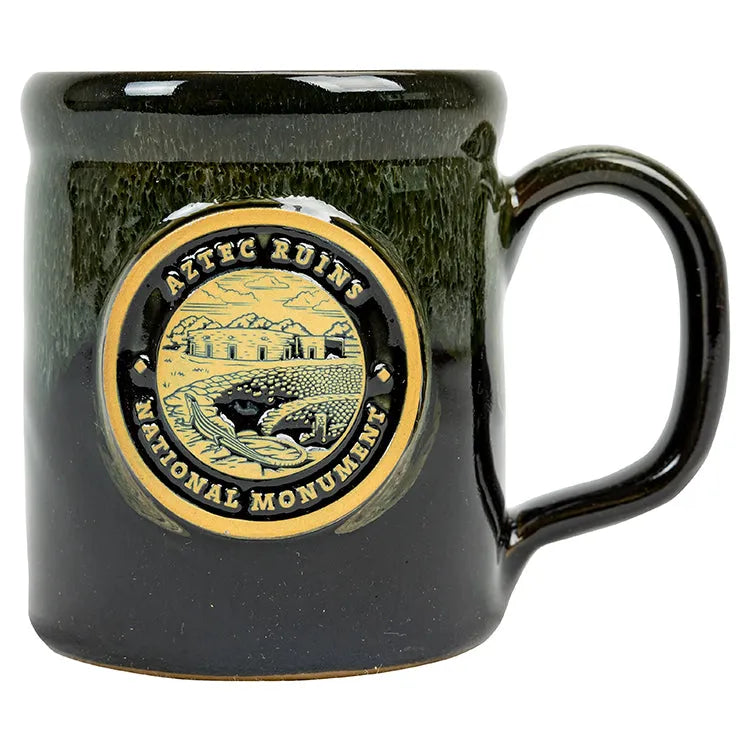 Aztec Ruins National Monument Round Logo Camper Mug Front View Straight