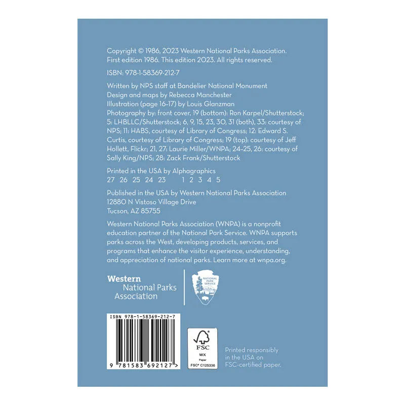 Bandelier National Monument Pueblo Loop Trail Guide Back Cover