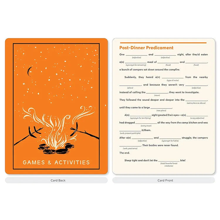 Campout Card for games & activities