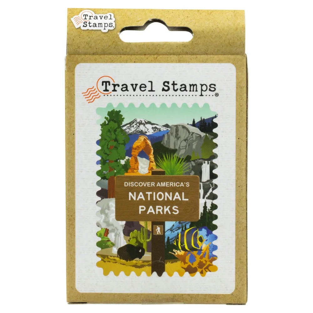 Travel Stamps National Park Playing Card Set Box Back