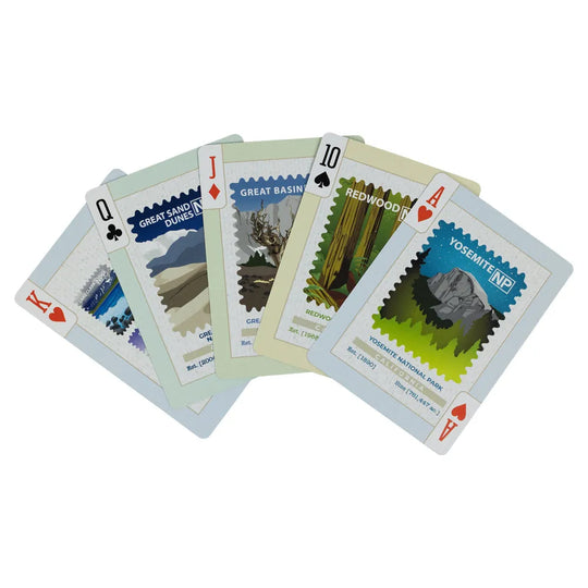 Travel Stamps National Park Playing Card Set Fanned Cards 2