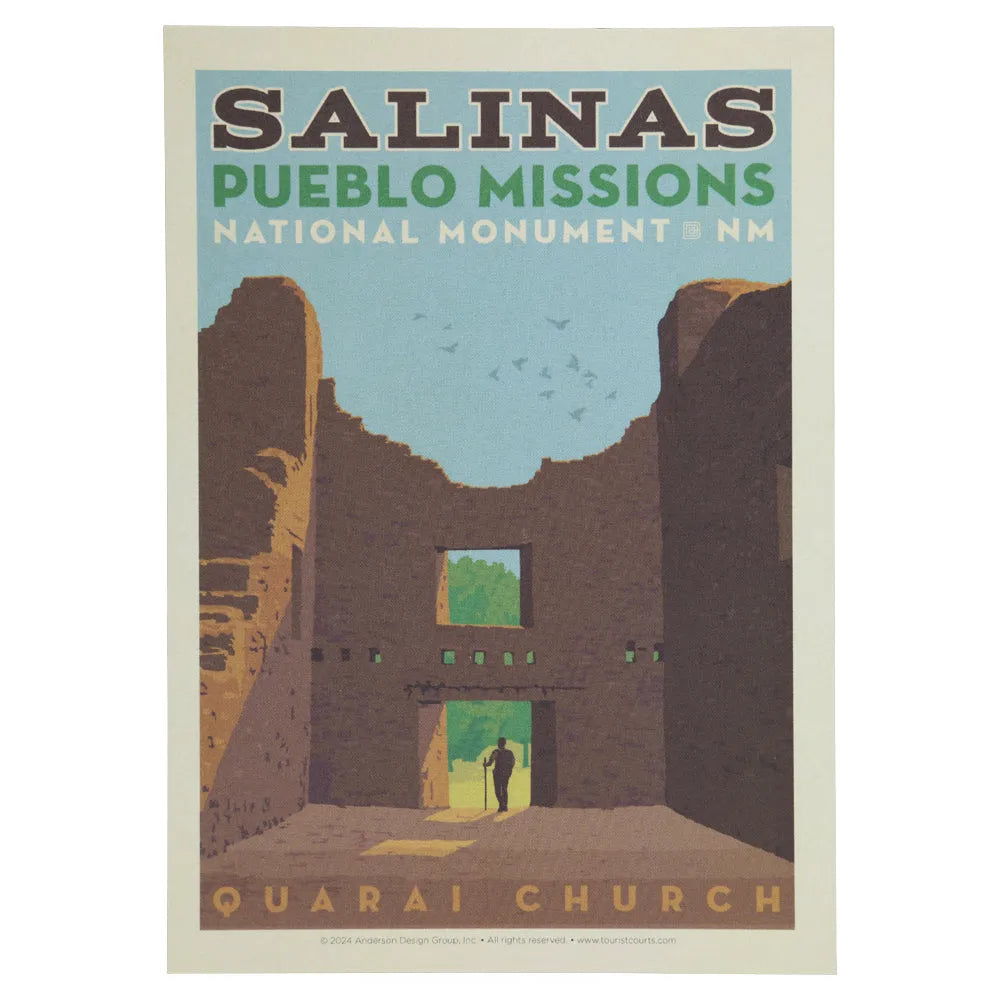 Salinas Pueblo Missions National Monument Postcard – ADG Quarai Interior Graphic