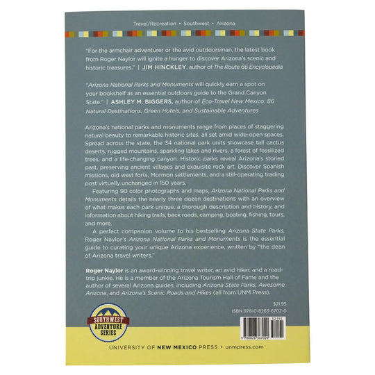 Arizona National Parks and Monuments interior pages showing organ pipe cactus back cover