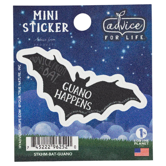 Small Guano Happens Sticker on backing