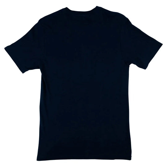 Plain black t-shirt on a white background