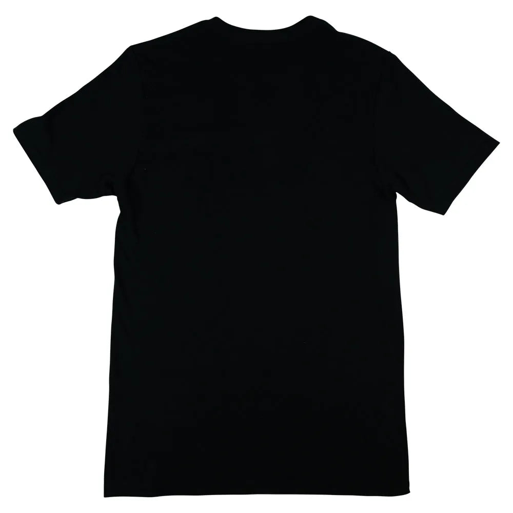 Black t-shirt on a white background