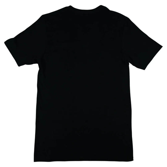 Black t-shirt on a white background