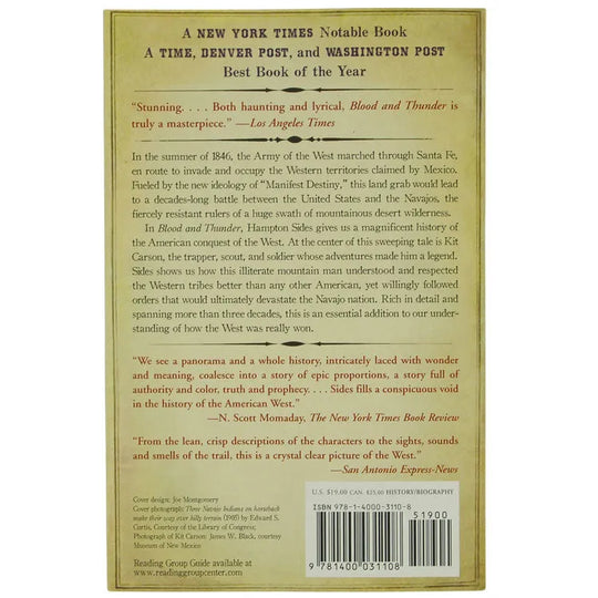 Back cover of Blood and Thunder by Hampton Sides