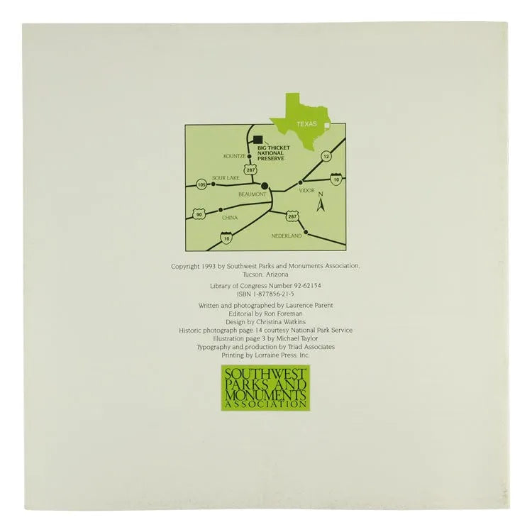 Big Thicket National Preserve Book Back Cover