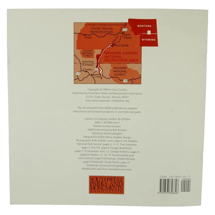 Bighorn Canyon National Recreation Area Book Back Cover