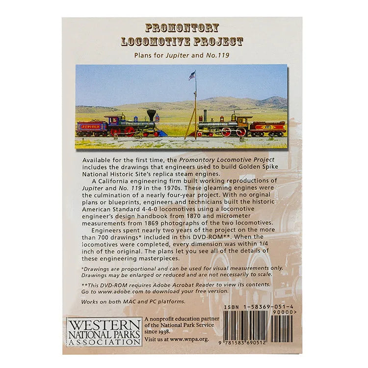 Golden Spike National Historical Park Promontory Locomotive Project DVD Case Back
