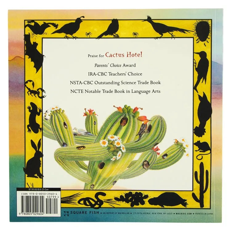 Back cover of Cactus Hotel by Brenda Z. Guiberson and illustrated by Megan Lloyd