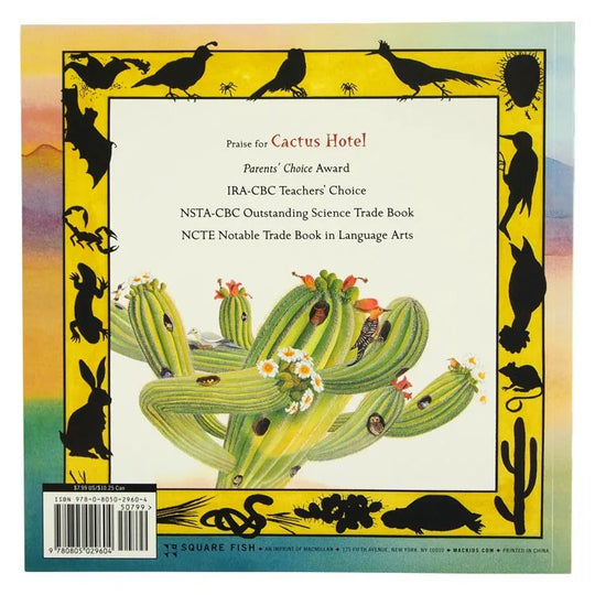 Back cover of Cactus Hotel by Brenda Z. Guiberson and illustrated by Megan Lloyd