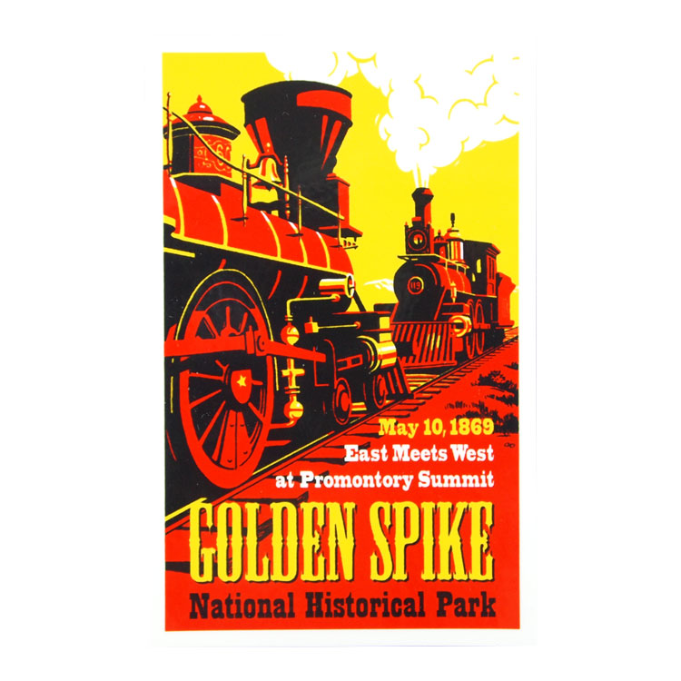 Golden Spike National Hist. Park Sticker - 2 Trains Graphic