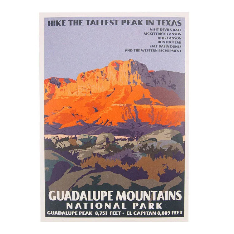 Guadalupe Mountains National Park Postcard - Retro