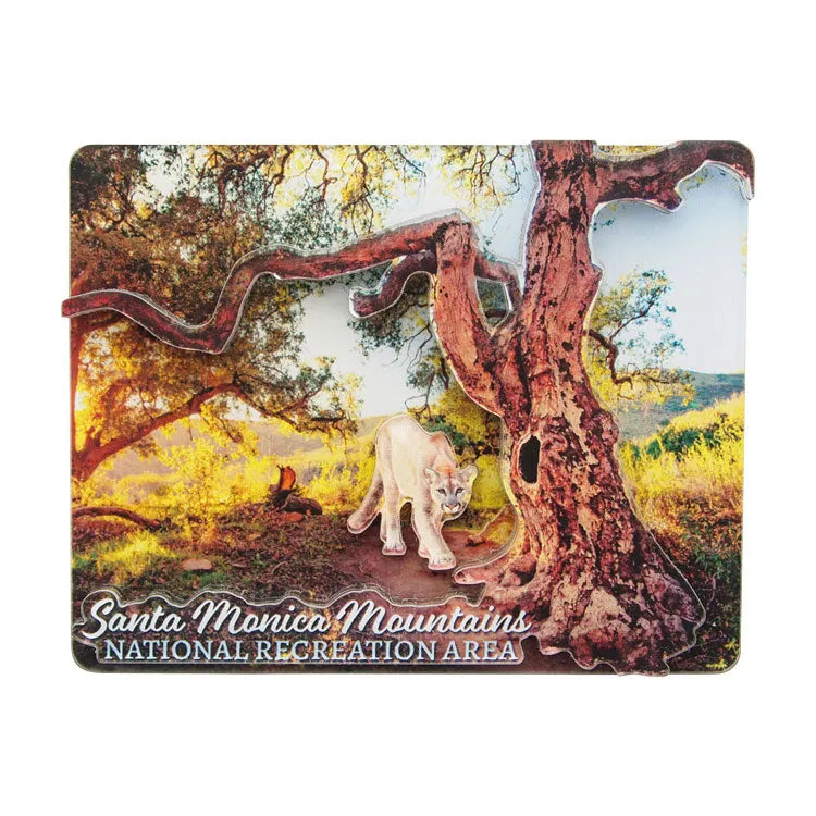 Santa Monica Mountains National Rec. Area Magnet - Lion 3-D