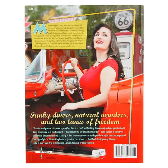 Arizona Kicks on Route 66 Back cover with woman sitting in classic car