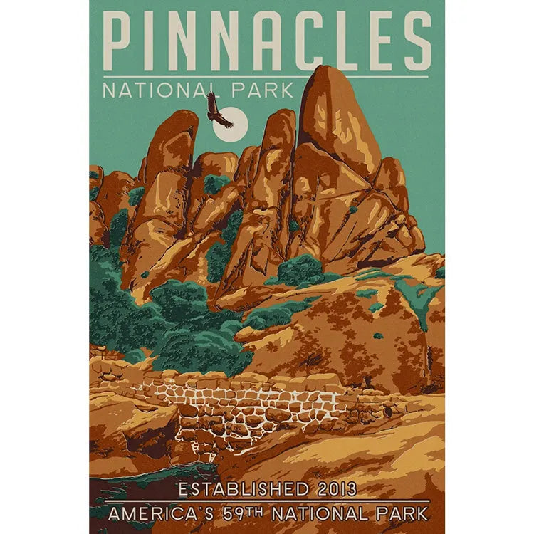 Pinnacles National Park WPA Style Print
