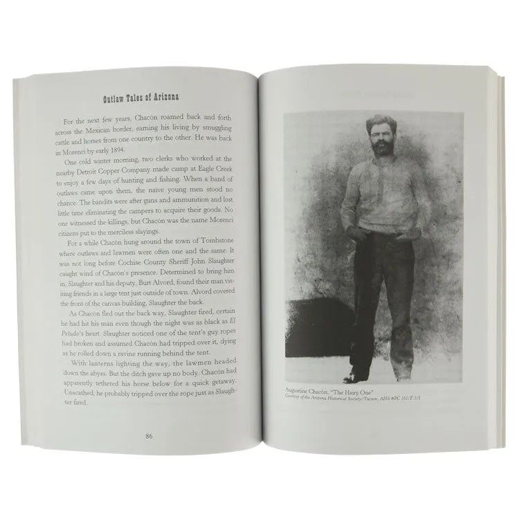 Outlaw Tales of Arizona interior pages with image of bearded man