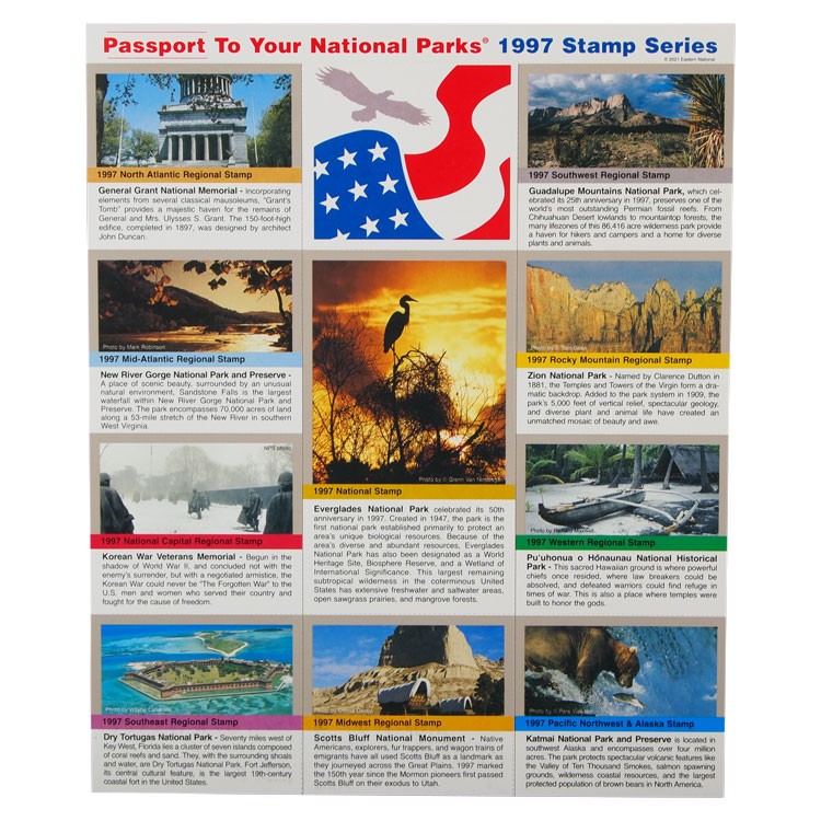 1997 Passport To Your National Parks® Stamp Set - WNPA - Western