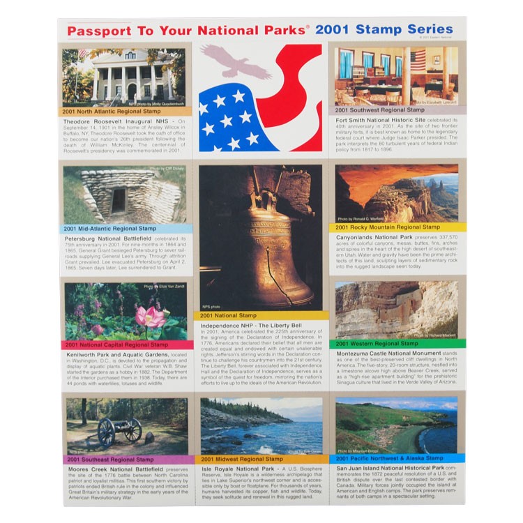2001 Passport To Your National Parks® Stamp Set - WNPA - Western