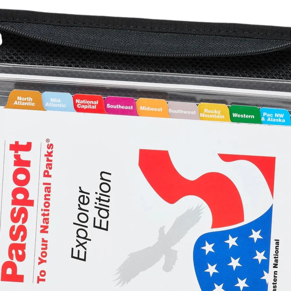 Passport to Your National Parks Explorer Edition with colorful tabs and American flag design.