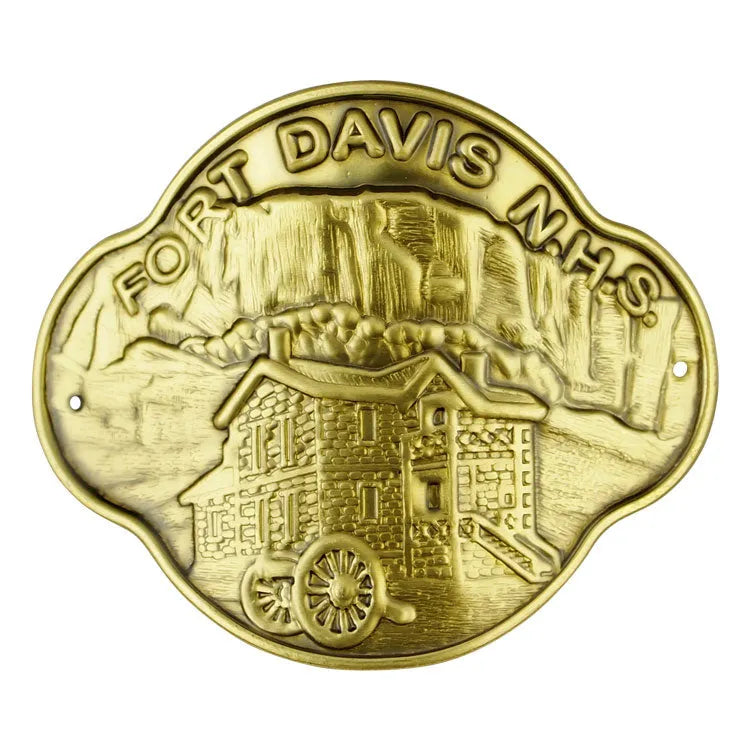 Fort Davis National Hist. Site Hiking Stick Medallion - Brass Pictorial