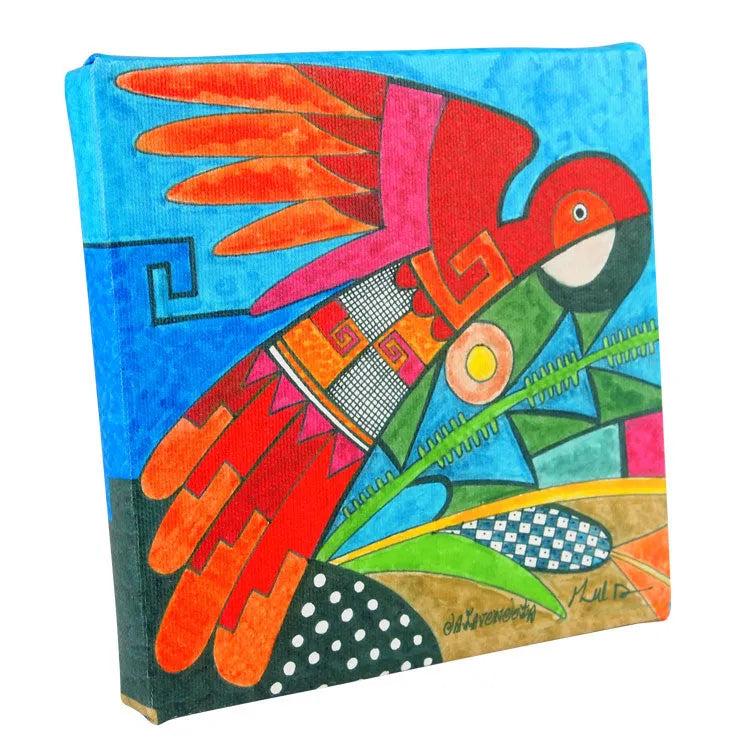Parrot with Prayer Feathers Canvas Print