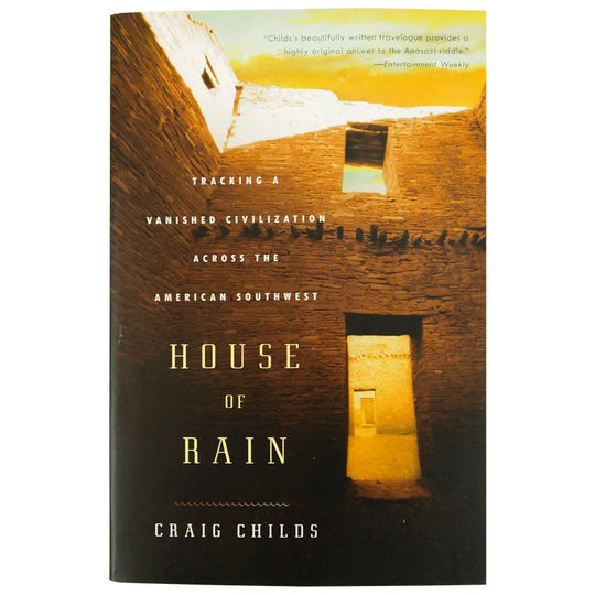 House of Rain front cover with view inside a pueblo