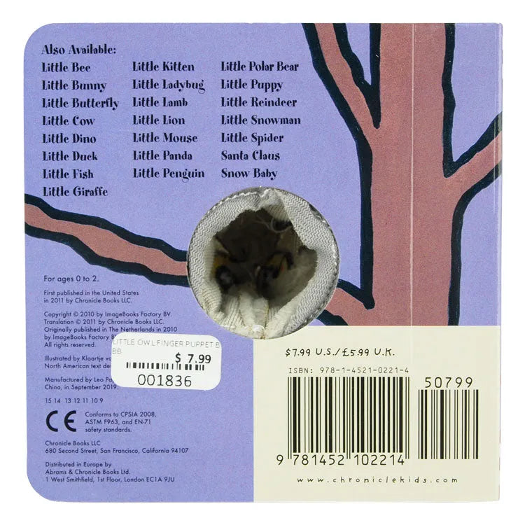 Little Owl Finger Puppet Book back cover