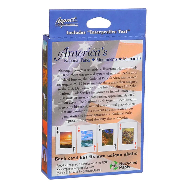 America's National Parks Playing Card Set Package Back