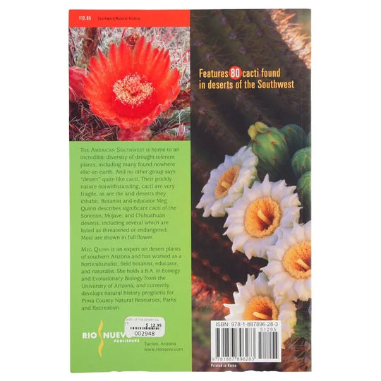 Cacti of the Desert Southwest back cover featuring cactus blooms