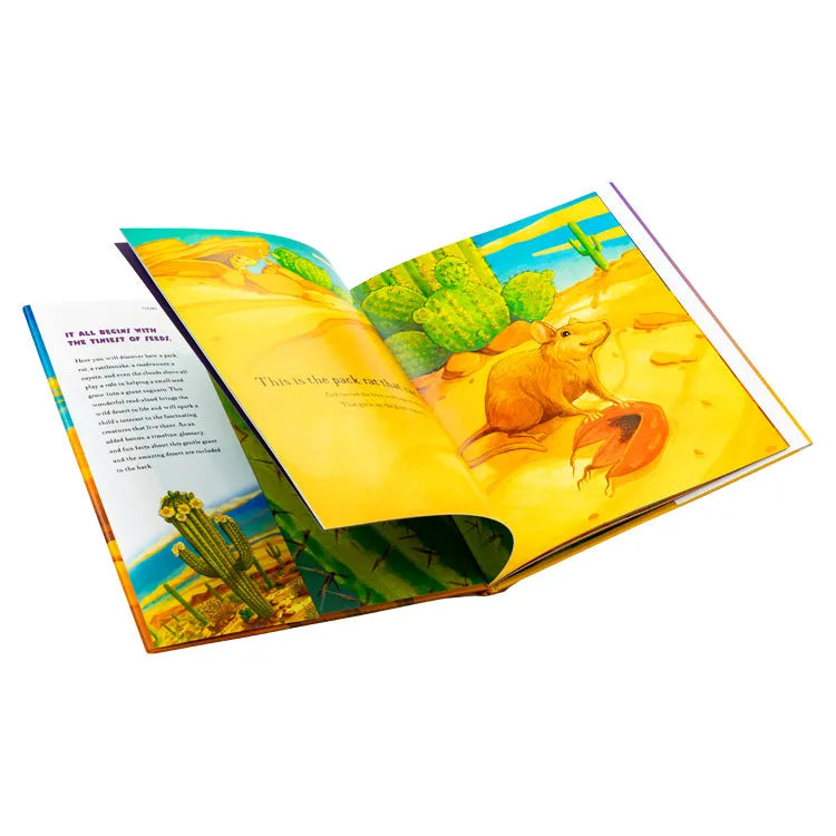 Additional interior pages from Seed and the Giant Saguaro by Jennifer Ward and illustrated by Mike K. Rangner