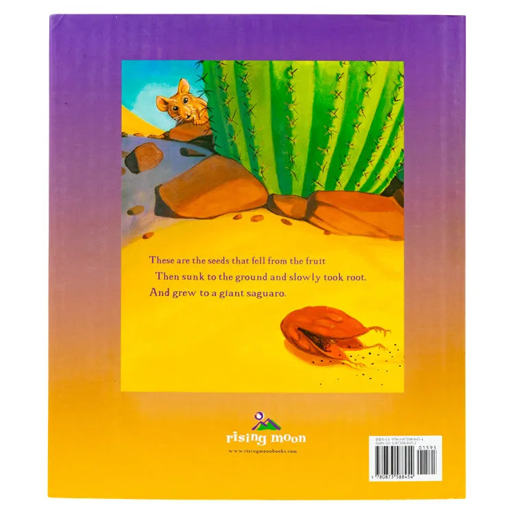 Back cover of Seed and the Giant Saguaro by Jennifer Ward and illustrated by Mike K. Rangner