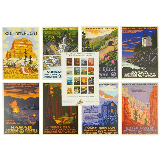 Contemporary WPA Style Postcard Set